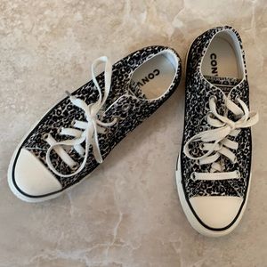 Womens Converse leopard print shoes